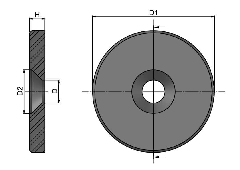 Countersunk washer Steel