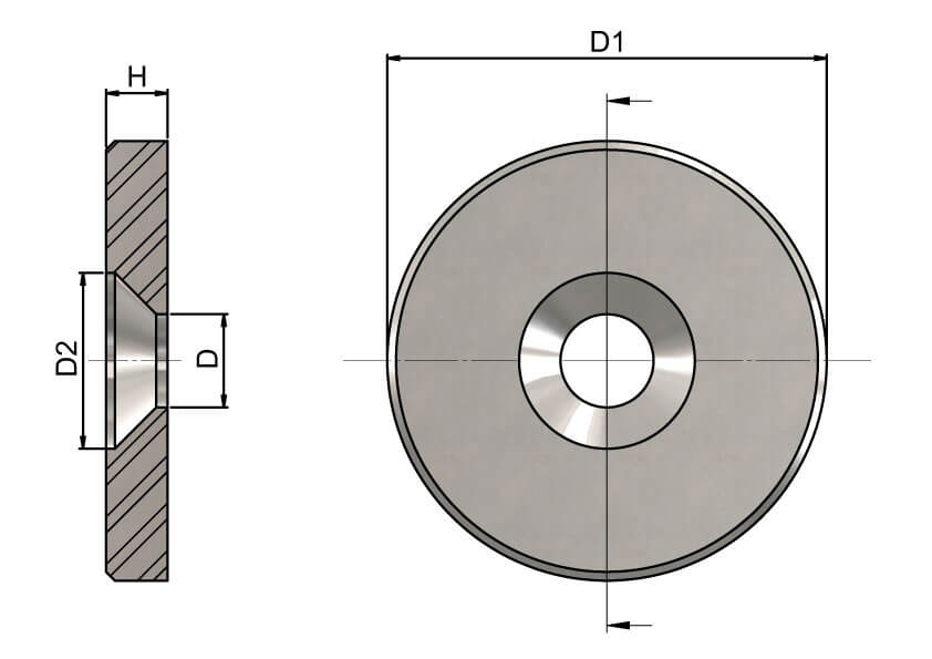 Countersunk washer Stainless Steel