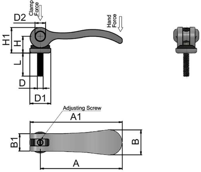 Exzenterhebel Exzenterspanner - Verstellbar Edelstahl 304 mit Edelstahlschraube