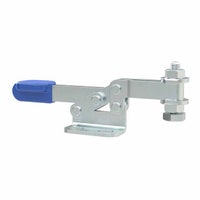 Horizontal toggle clamp with adjustable spindle