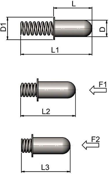 Manchons de piston à ressort avec épaulement arrondi