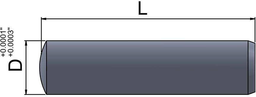 Goupille cylindrique - Unités impériales