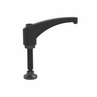 Zinc die cast clamping handle with swivel thrust pad black male thread